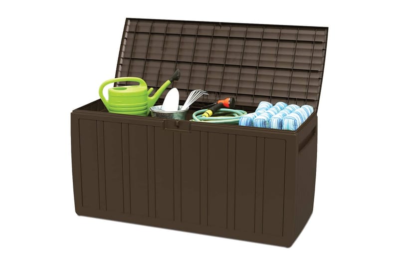 Putekasse brun 117x45,5x57,5 cm 270 L - Brun - Hagemøbler - Puteoppbevaring & møbelbeskyttelse - Putebokser & Putekasser