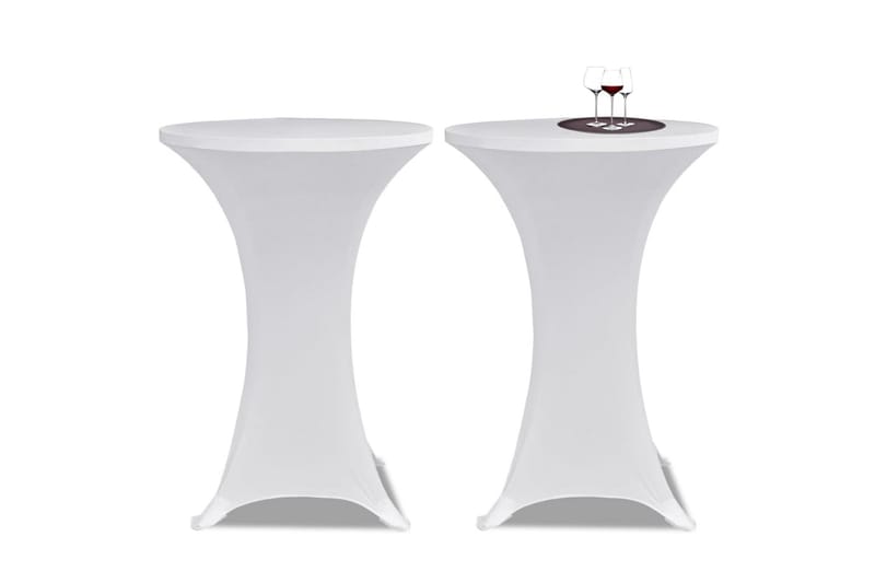 Stående bordduk Ø70 cm hvit strekk 4 stk - Hvit - Overtrekk hagemøbler