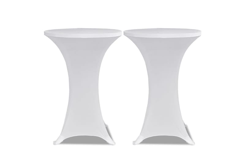 Stående bordduk Ø70 cm hvit strekk 4 stk - Hvit - Overtrekk hagemøbler