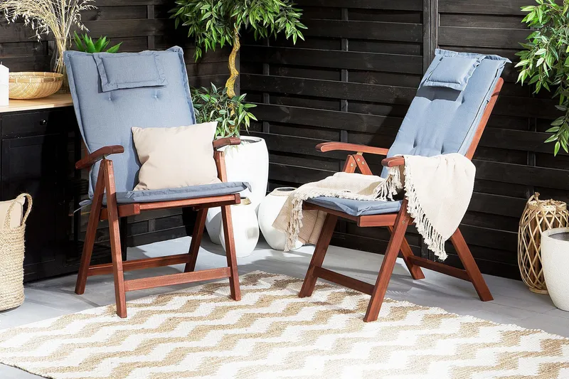 Krasley Pute til Hagestol 2-pk - Blå - Hagemøbler - Puter - Posisjonsputer