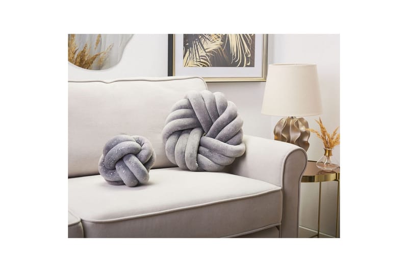 Pynteputer Akola Grå, Fløyel - Grå, Fløyel - Tekstiler - Pute & pledd - Pynteputer