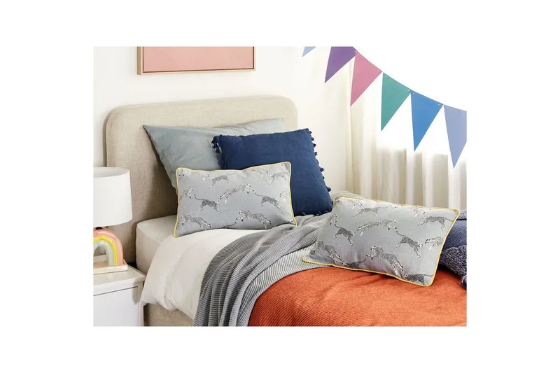 Pynteputer Arales sett med 2 Grå/hvit/svart/gul, Rektangulær - Grå/hvit/svart/gul, Rektangulær - Tekstiler - Pute & pledd - Hagepute