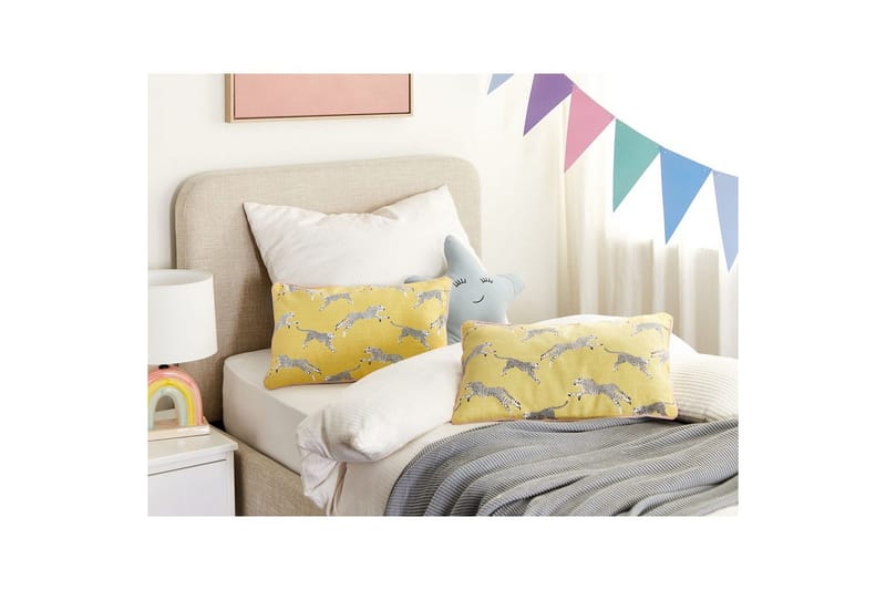 Pynteputer Arales sett med 2 Gul/Hvit/Svart, Rektangulær - Gul/Hvit/Svart, Rektangulær - Tekstiler - Pute & pledd - Hagepute