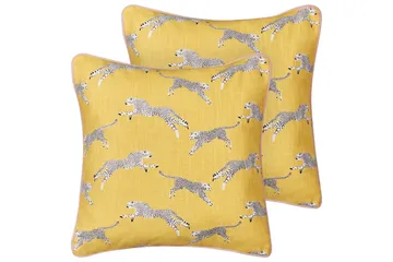 Pynteputer Arales sett med 2 Gul/hvit/svart/rosa, Firkantet