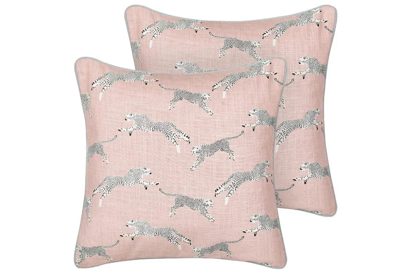 Pynteputer Arales sett med 2 Rosa/hvit/svart/grå, Firkantet - Rosa/hvit/svart/grå, Firkantet - Tekstiler - Pute & pledd - Hagepute