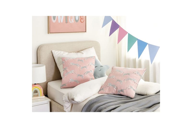 Pynteputer Arales sett med 2 Rosa/hvit/svart/grå, Firkantet - Rosa/hvit/svart/grå, Firkantet - Tekstiler - Pute & pledd - Hagepute