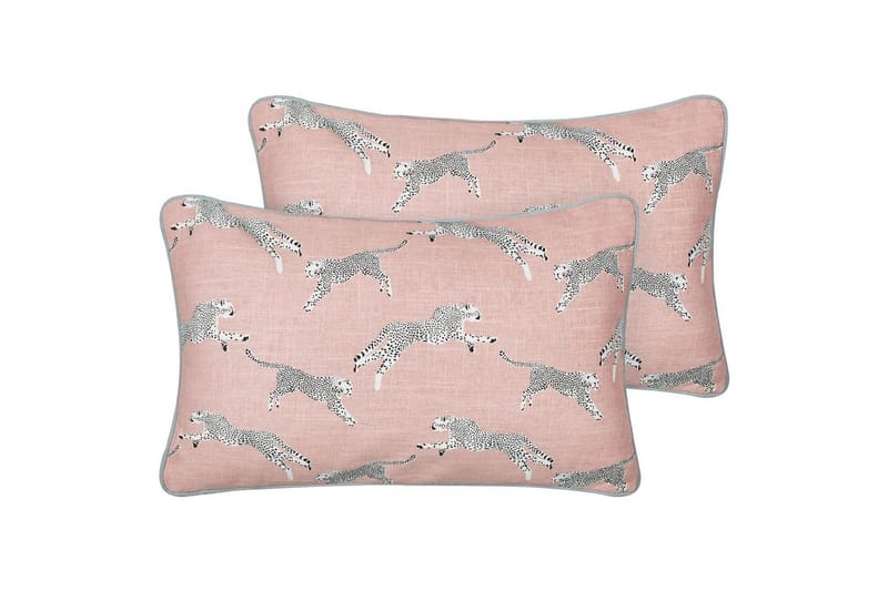 Pynteputer Arales sett med 2 Rosa/hvit/svart/grå, Rektangulær - Rosa/hvit/svart/grå, Rektangulær - Tekstiler - Pute & pledd - Hagepute