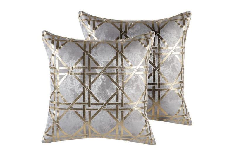 Pynteputer Cassia sett à 2 Grå/gull - Grå/gull - Tekstiler - Pute & pledd - Pynteputer