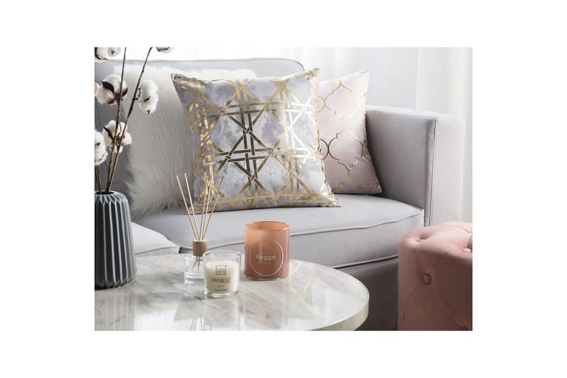 Pynteputer Cassia sett à 2 Grå/gull - Grå/gull - Tekstiler - Pute & pledd - Pynteputer