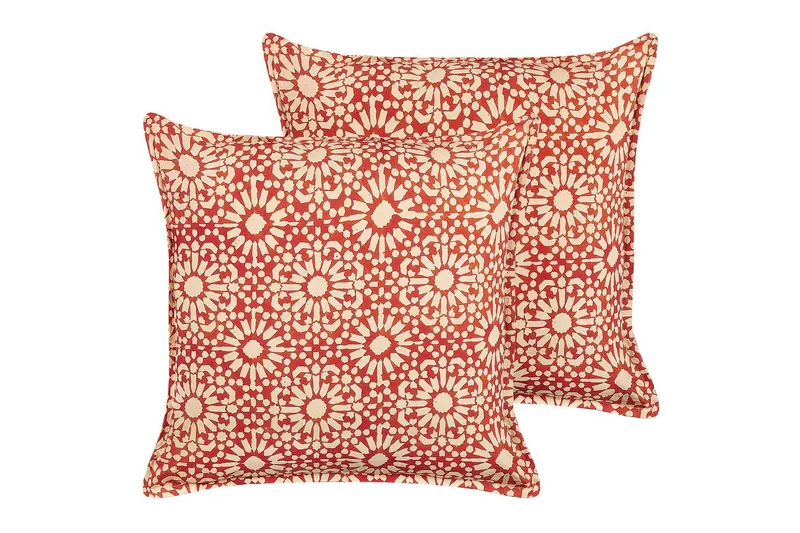 Pynteputer Ceiba sett av 2 Rød/beige - Rød/beige - Tekstiler - Pute & pledd - Hagepute