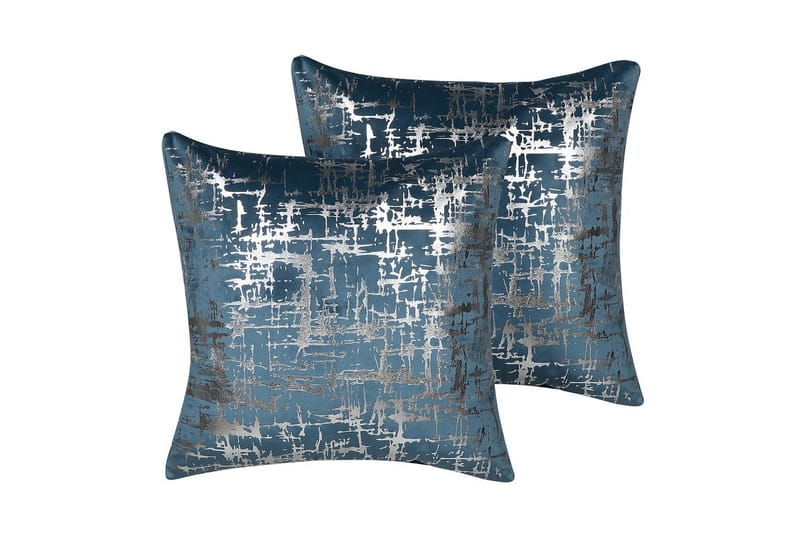 Pynteputer Gardenia sett av 2 Blå/Sølv - Blå/Sølv - Tekstiler - Pute & pledd - Hagepute