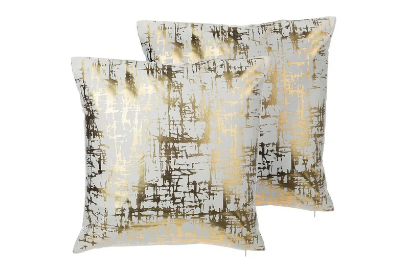 Pynteputer Gardenia sett av 2 Gull/hvit - Gull/hvit - Tekstiler - Pute & pledd - Hagepute