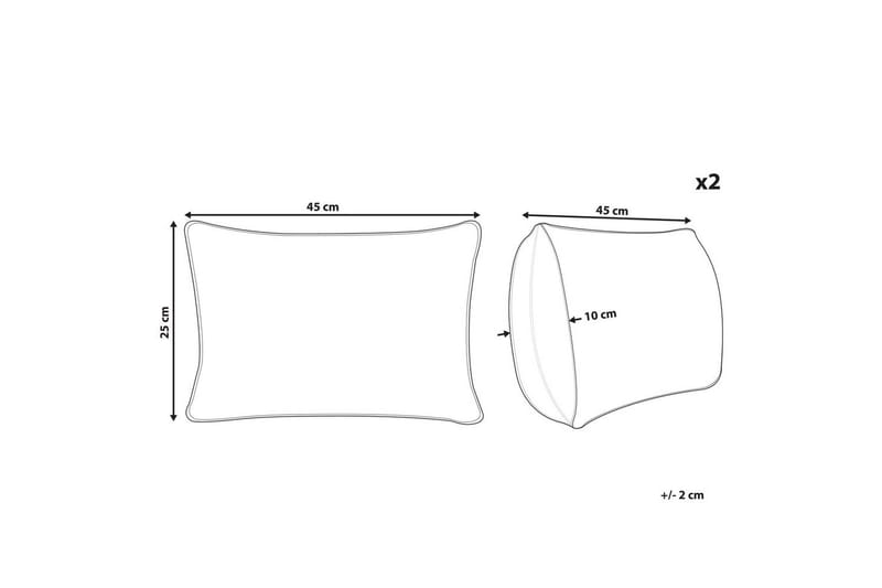 Pynteputer Hakone sett med 2 Taupe, Rektangulær - Taupe, Rektangulær - Tekstiler - Pute & pledd - Hagepute