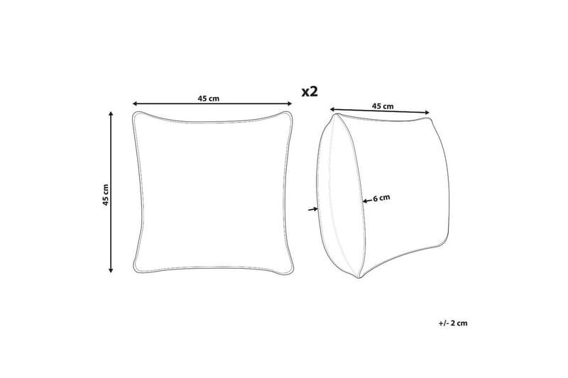 Pynteputer Jatropha sett à 2 Blå/hvit/grønn/oransje - Blå/hvit/grønn/oransje - Tekstiler - Pute & pledd - Hagepute