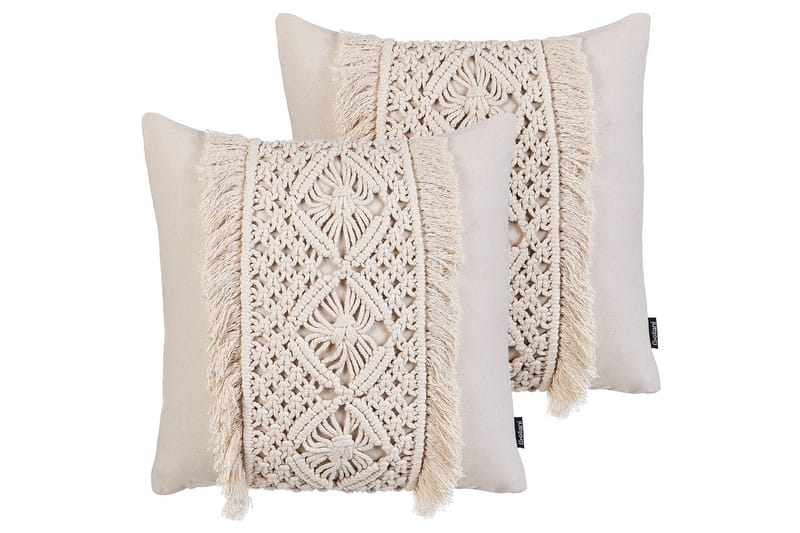 Pynteputer Kalam sett med 2 Beige - Beige - Hagemøbler - Puter - Øvrige puter