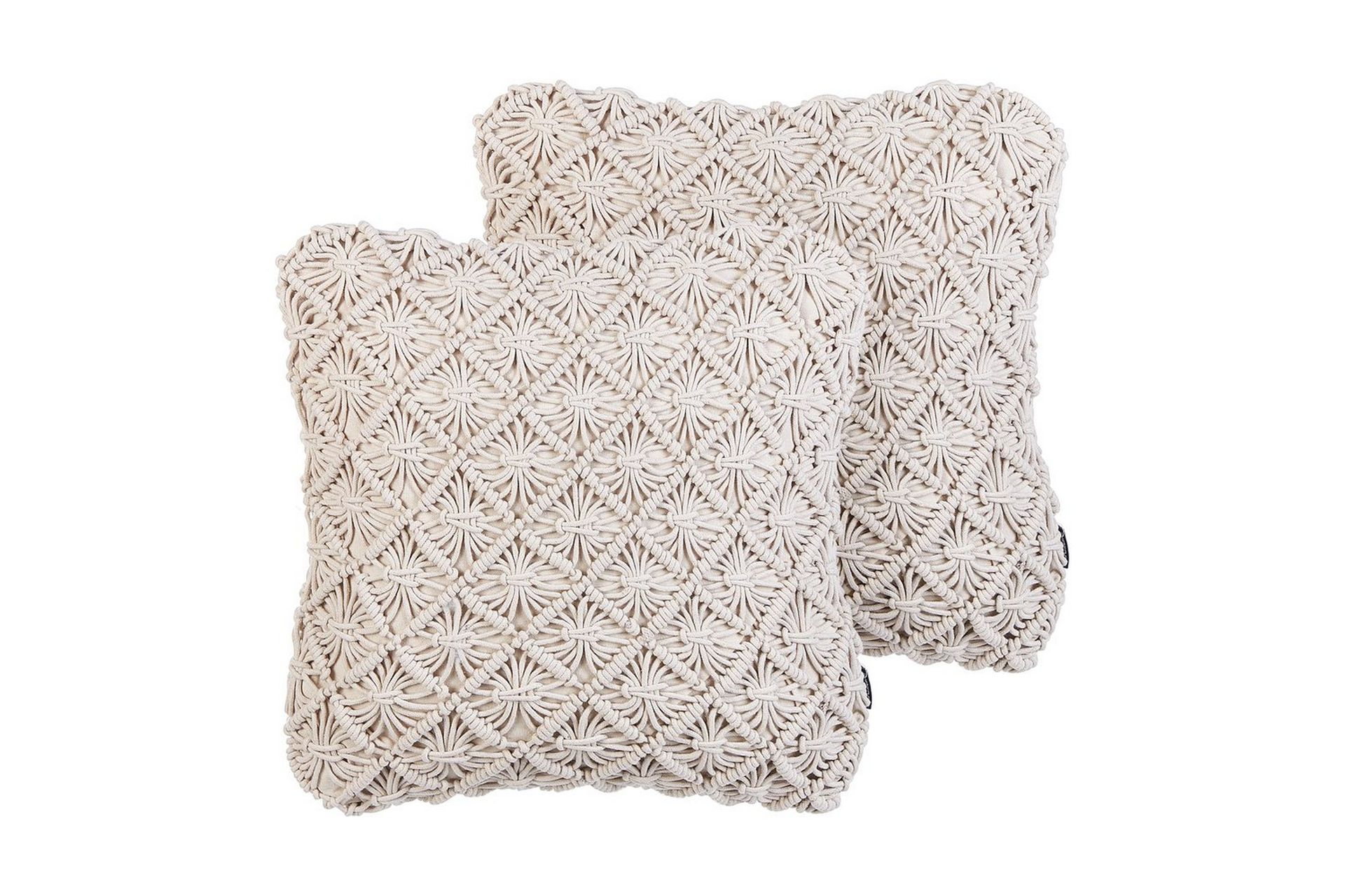 Pynteputer Kizkalesi sett av 2 Beige - Beige - Hagemøbler - Puter - Sofaputer & benkeputer