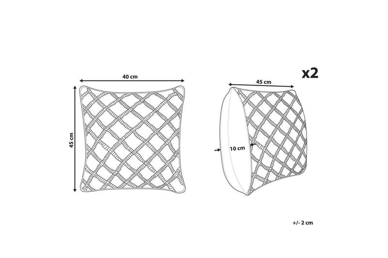 Pynteputer Kizkalesi sett av 2 Grå - Grå - Tekstiler - Pute & pledd - Hagepute