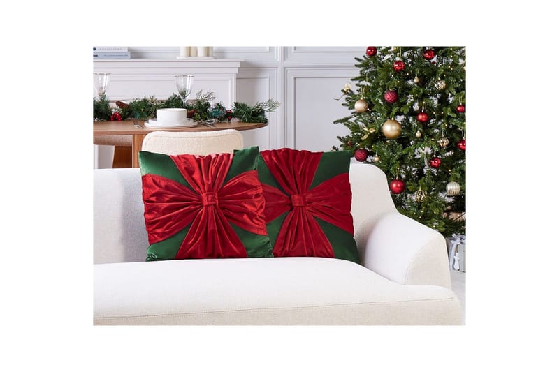 Pynteputer Marshmallow sett av 2 Grønn/rød - Grønn/rød - Tekstiler - Pute & pledd - Hagepute