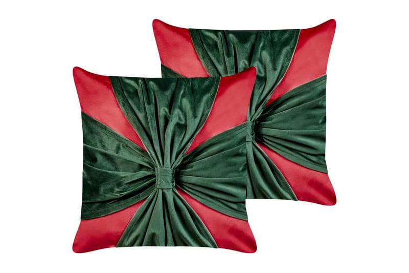 Pynteputer Marshmallow sett av 2 Rød/Grønn - Rød/Grønn - Tekstiler - Pute & pledd - Hagepute