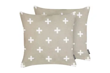 Pynteputer Velleia sett av 2 Beige/hvit - Beige/hvit - Tekstiler - Pute & pledd - Pynteputer