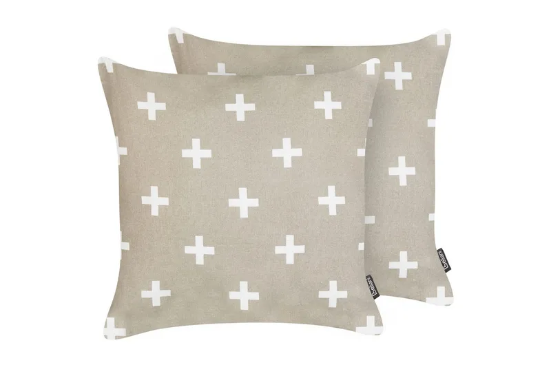 Pynteputer Velleia sett av 2 Beige/hvit, Beige/hvit