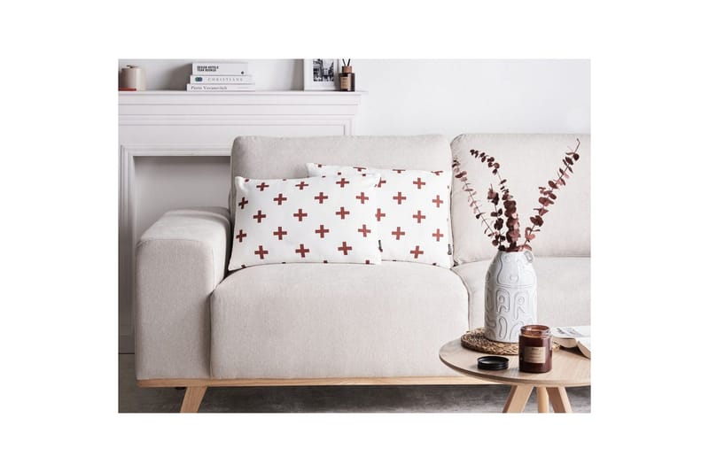 Pynteputer Velleia sett av 2 Hvit/Rød - Hvit/Rød - Tekstiler - Pute & pledd - Pynteputer