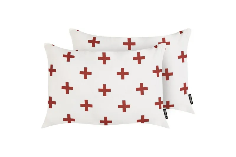 Pynteputer Velleia sett av 2 Hvit/Rød, Hvit/Rød