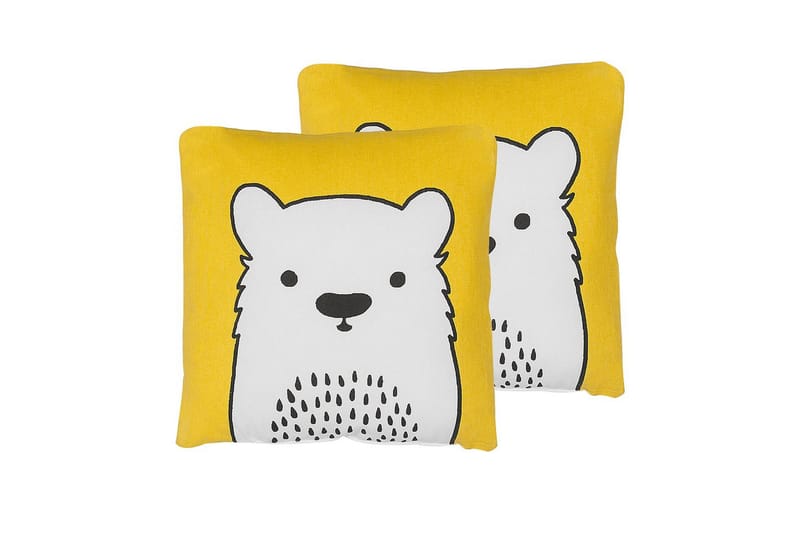 Pynteputer Waranasi sett med 2 Gul/Hvit/Svart - Gul/Hvit/Svart - Tekstiler - Barnetekstiler - Sengetøy til barn - Barneputer