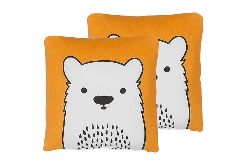 Pynteputer Waranasi sett med 2 Oransje/Hvit/Svart - Oransje/Hvit/Svart - Tekstiler - Barnetekstiler - Sengetøy til barn - Barneputer