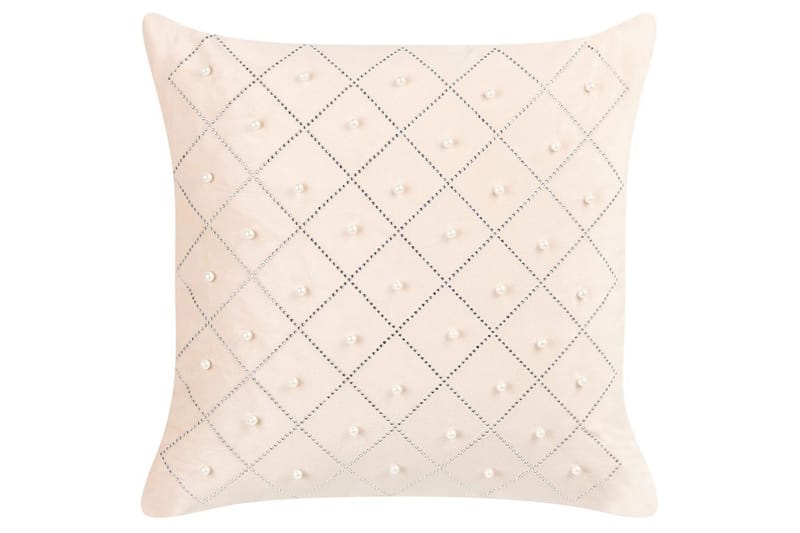 Pynteputer Yarrow sett med 2 Beige/Sølv - Beige/Sølv - Hagemøbler - Puter - Øvrige puter