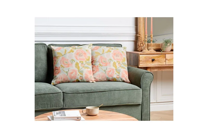 Pynteputer Zahriye sett med 2 Rosa/Blå/Grønn - Rosa/Blå/Grønn - Hagemøbler - Puter - Øvrige puter