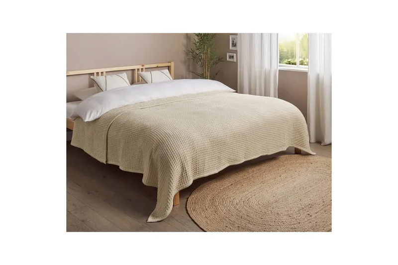 Sengeteppe Chagyl Beige, 220x240 cm - Beige, 220x240 cm - Tekstiler - Sengetøy - Sengeteppe - Sengeteppe enkeltseng