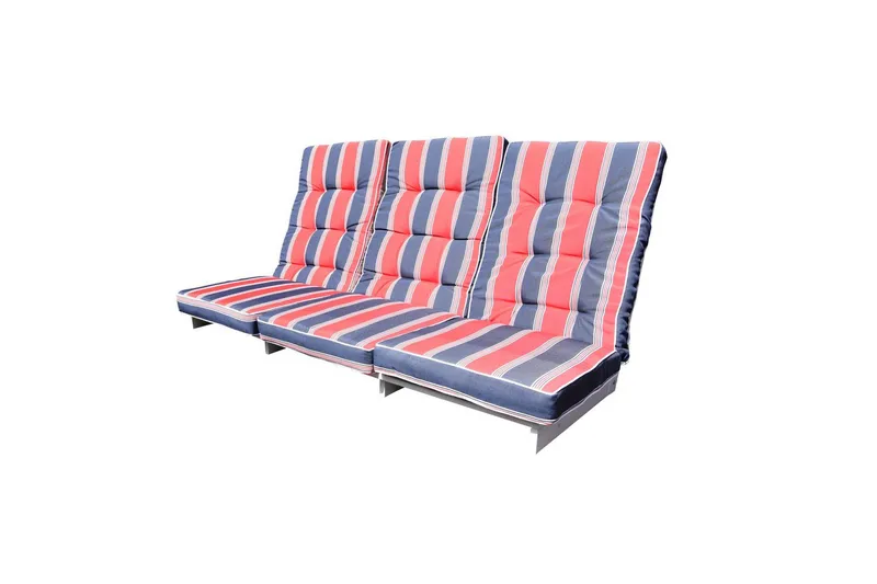Sittedel med ryggstøtte Excellent Maxi Høy Rygg - Rød og blå-stripet - Hagemøbler - Puter - Solstolpute - Dekkstolputer