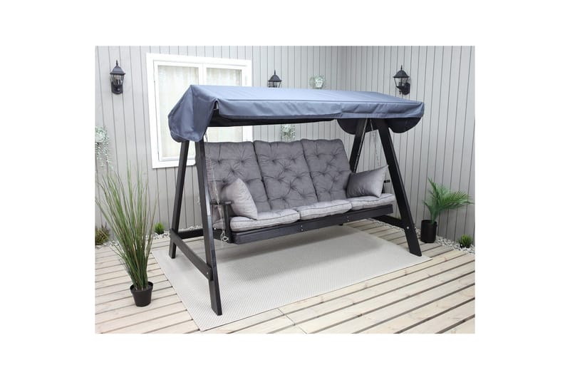 Sittedel med ryggstøtte Maxi Høy Rygg med Sideputer - Grå - Hagemøbler - Puter - Komplette putesett