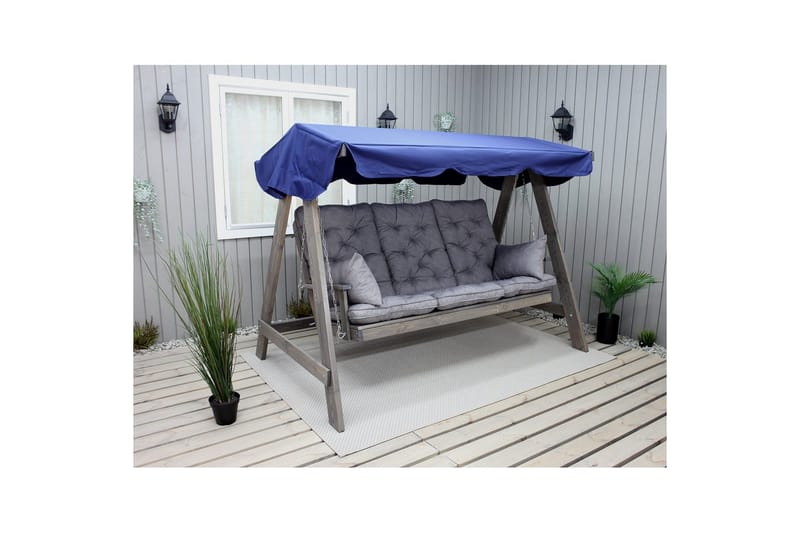 Sittedel med ryggstøtte Maxi Høy Rygg med Sideputer - Grå - Hagemøbler - Puter - Hammockputer