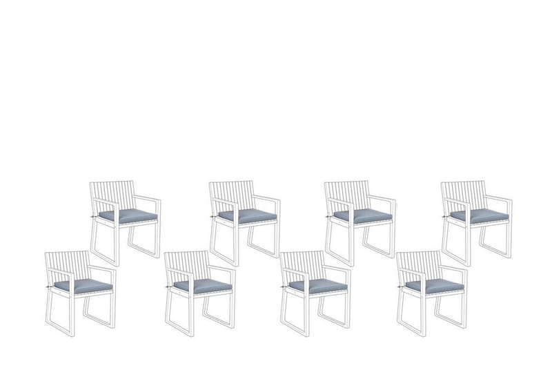 Pute til hagestol 8 stk blå SASSARI - Blå - Hagemøbler - Puter - Sitteputer