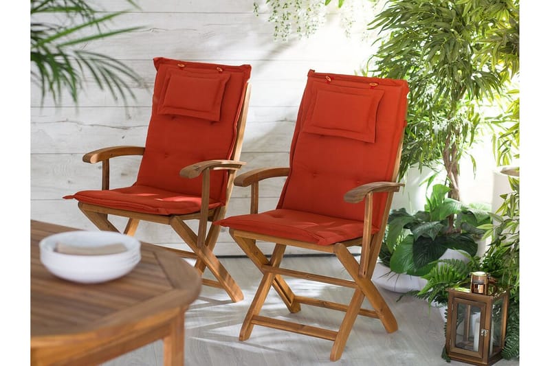 Wilhelmina Pute til Hagestol 8-pk - Rød - Hagemøbler - Puter - Sitteputer