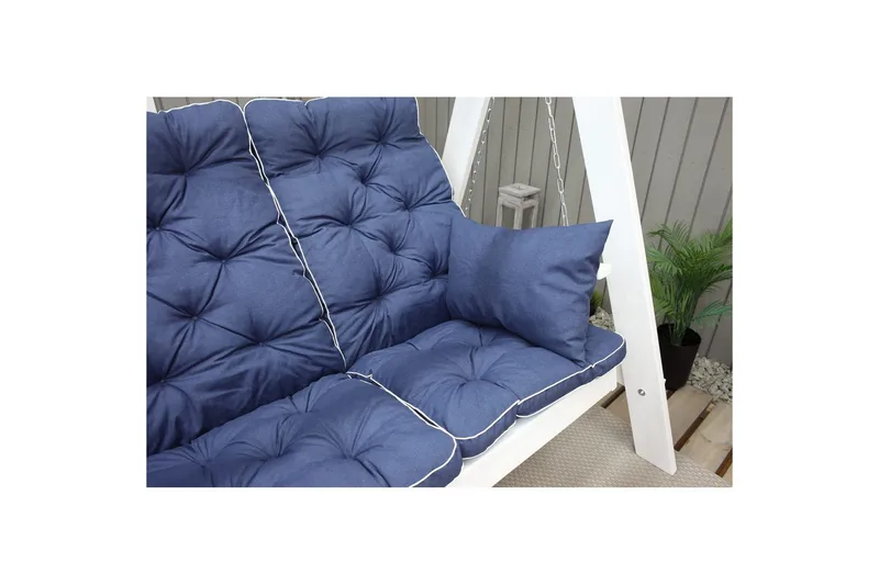 Sofapute med ryggstøtte Maxi Høy Rygg med Sideputer Blå - Blå - Hagemøbler - Puter - Sofaputer & benkeputer