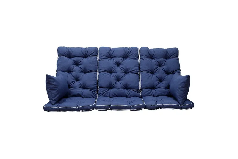 Sofapute med ryggstøtte Maxi Høy Rygg med Sideputer Blå - Blå - Hagemøbler - Puter - Sofaputer & benkeputer