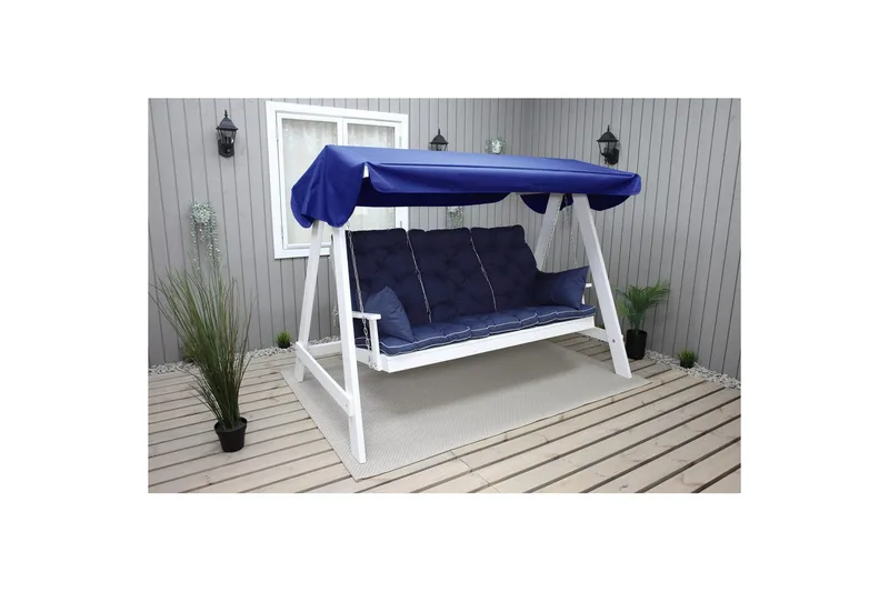 Sofapute med ryggstøtte Maxi Høy Rygg med Sideputer Blå - Blå - Hagemøbler - Puter - Sofaputer & benkeputer