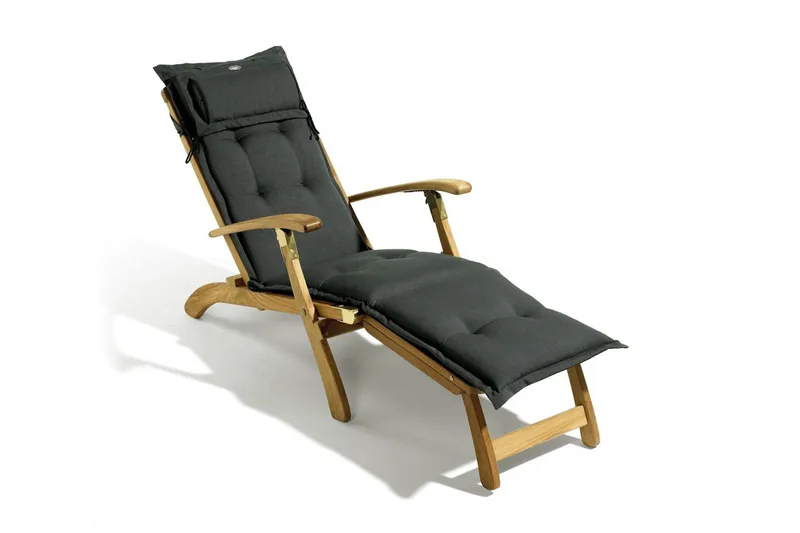 Däckstolsdyna Canyon med nackkudde Fritab Anthracite Grey - Hagemøbler - Puter - Solstolpute - Dekkstolputer