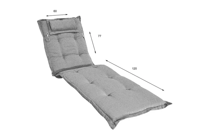 Solstolpute Fritab Tykk med nakkestøtte - Blåmetallic - Hagemøbler - Puter - Puter til solseng