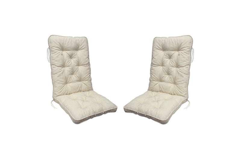Stolpute med ryggstøtte Malmö Maxi Høy Rygg 2-pakning Beige - Beige - Hagemøbler - Puter - Øvrige puter