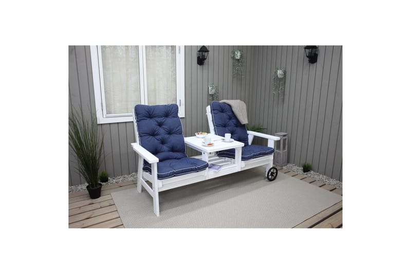 Stolpute med ryggstøtte Malmö Maxi Høy Rygg Blå - Blå - Hagemøbler - Puter - Øvrige puter