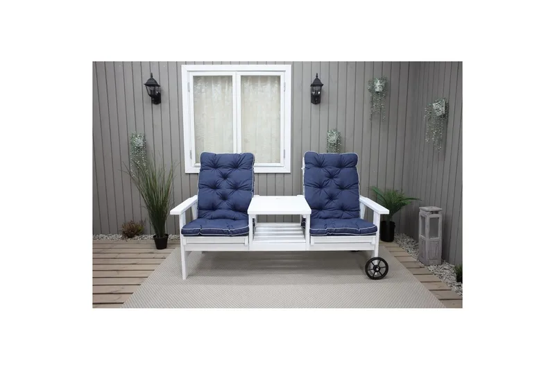 Stolpute med ryggstøtte Malmö Maxi Høy Rygg Blå - Blå - Hagemøbler - Puter - Øvrige puter