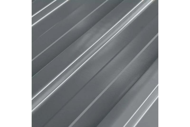 Takplater 12 stk galvanisert stål grå - Sitteputer