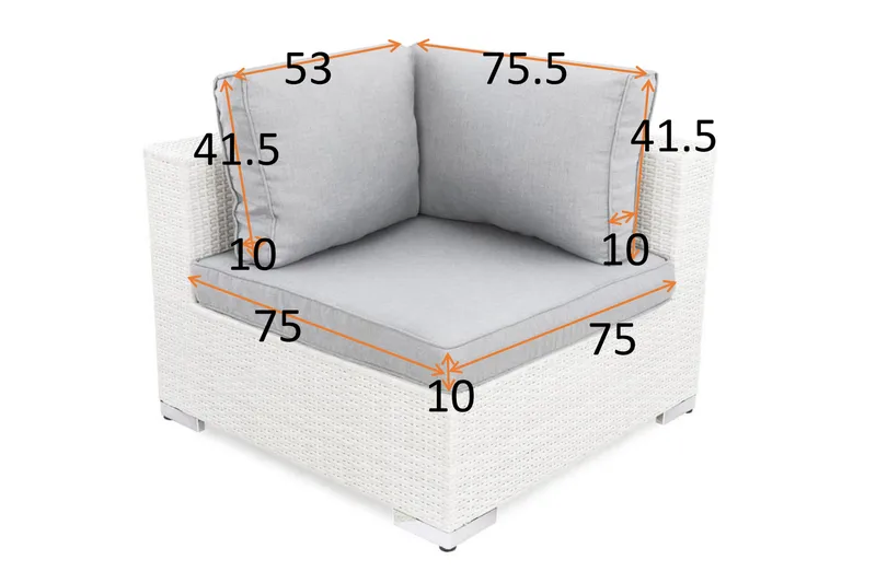 Bahamas Putetrekk til Høyremodul - Lysegrå - Hagemøbler - Puter - Utendørstrekk