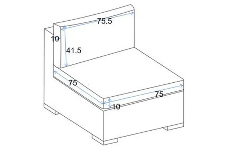 Bahamas Putetrekk til Midtmodul - Lysegrå - Hagemøbler - Puter - Utendørstrekk