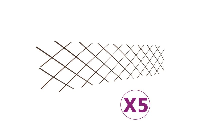 Espaliergjerder selje 5 stk 180x60 cm - Hagemøbler - Solbeskyttelse - Avskjerming & vindskjerm - Espalier