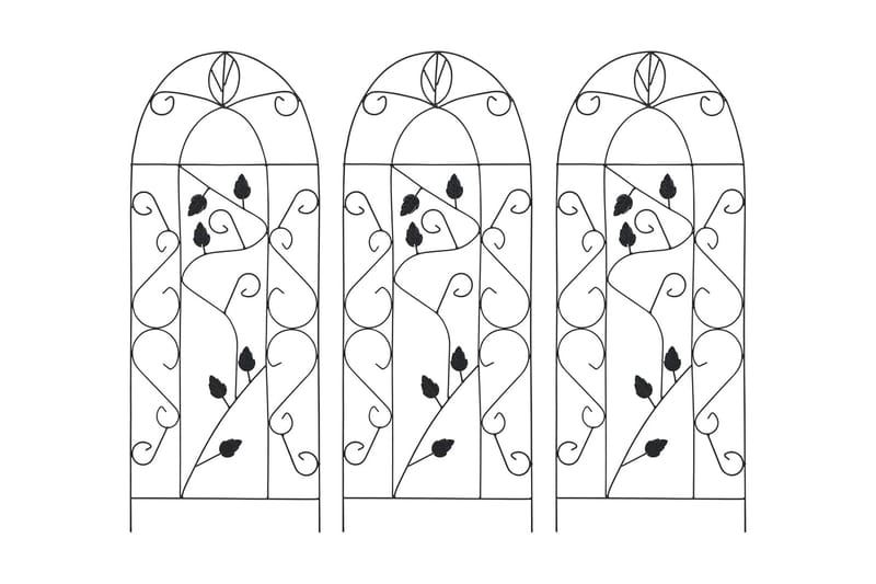 Klatreplantestativ 3 stk svart 40x100 cm jern - Hagemøbler - Solbeskyttelse - Avskjerming & vindskjerm - Espalier